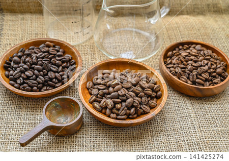 Three types of coffee beans 141425274