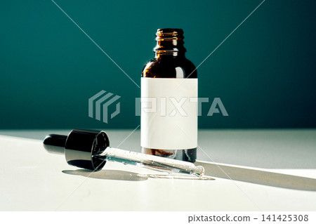 Cosmetic serum oil bottle with blank label Cosmetic serum oil bottle with blank label 141425308