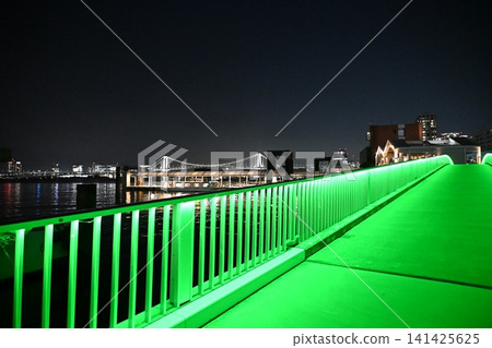 Port Bridge in Takeshiba at night, Tokyo Port Bridge in Takeshiba at night, Tokyo 141425625