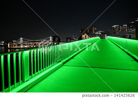 Port Bridge in Takeshiba at night, Tokyo Port Bridge in Takeshiba at night, Tokyo 141425626