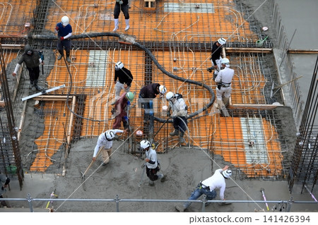 Concrete pouring status for apartment building slabs Concrete pouring status for apartment building slabs 141426394
