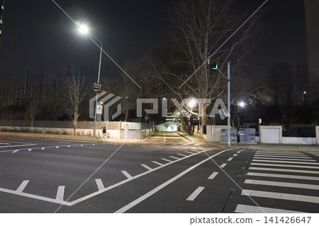 Night Urban Street Intersection at Dusk Night Urban Street Intersection at Dusk 141426647