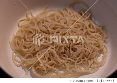 Cooked Pasta in White Bowl Cooked Pasta in White Bowl 141426671