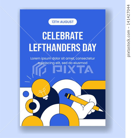 International Left Handers Day Flat Cartoon Social Media Vertical Poster Background 141427044