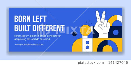 International Left Handers Day Social Media Cover Flat Cartoon Background Template International Left Handers Day Social Media Cover Flat Cartoon Background Template 141427046