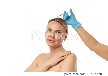 Pro applying beauty injection, isolated on white, PNG Pro applying beauty injection, isolated on white, PNG 141427050