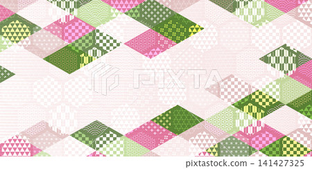 傳統日式花卉圖案背景 141427325