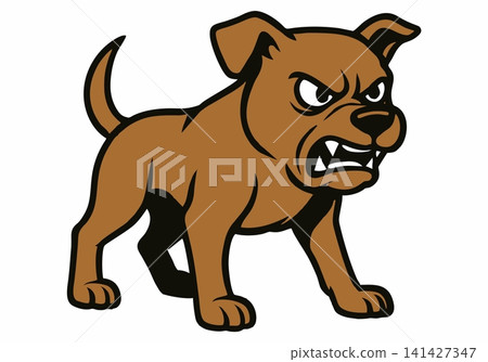 Vector illustration of an angry Pitbull mascot. Vector illustration of an angry Pitbull mascot. 141427347