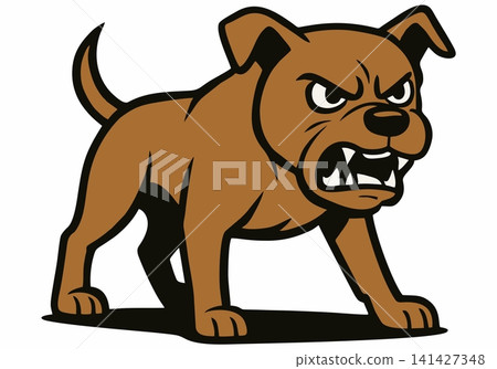 Vector illustration of an angry Pitbull mascot. Vector illustration of an angry Pitbull mascot. 141427348
