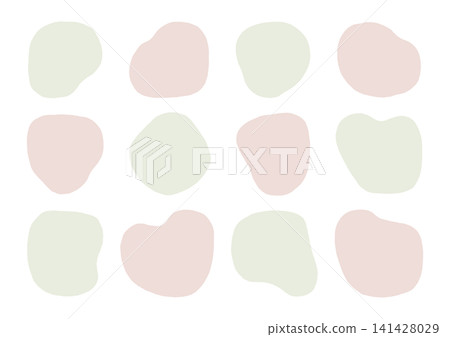 A set of rounded, hand-drawn stone-like shapes (green and brown). 141428029