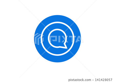 Chat Icon With Concentric Circles Symbolizing Communication, Messaging, Support And Targeting 141428057