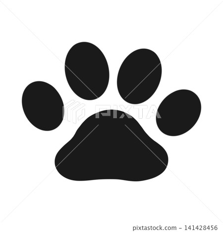 Cat paw prints, paw print silhouettes, icons Cat paw prints, paw print silhouettes, icons 141428456