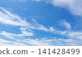 A photograph of a blue sky and clouds on an early summer day. A photograph of a blue sky and clouds on an early summer day. 141428499