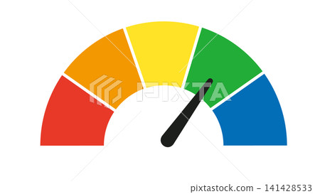 Vector illustrations of measuring instruments, gauges, scales, and scales representing evaluation, scores, progress, and speed. Vector illustrations of measuring instruments, gauges, scales, and scales representing evaluation, scores, progress, and speed. 141428533