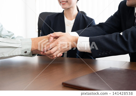 The hands of the CEO and the businessman shaking hands The hands of the CEO and the businessman shaking hands 141428538