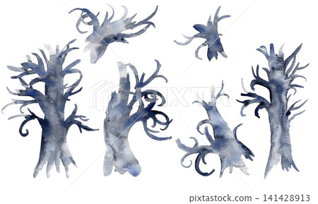 Watercolor Halloween Decoration Material Set Watercolor Halloween Decoration Material Set 141428913
