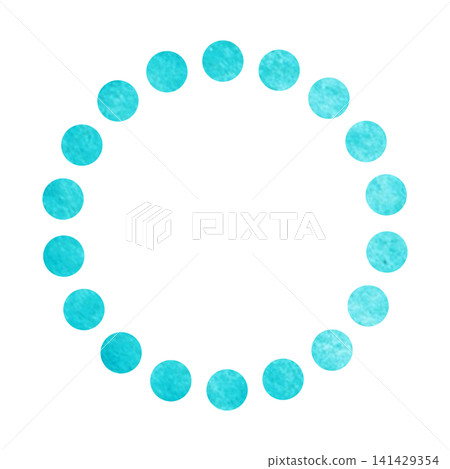 Cute watercolor frame material - blue-green, round Cute watercolor frame material - blue-green, round 141429354