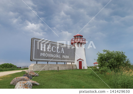 Hecla Provincial Park Lighthouse Storm Clouds Hecla Provincial Park Lighthouse Storm Clouds 141429630