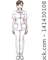 Basic standing pose, front view - young woman in nurse's uniform 141430108