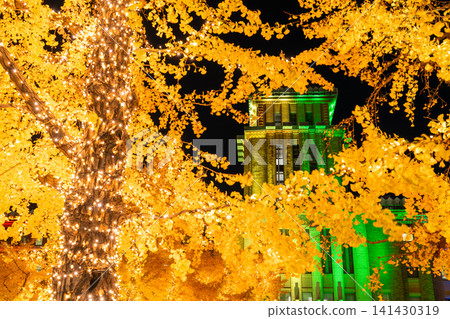Yokohama's Three Towers: King's Tower and the Winter Illumination of the Ginkgo Trees along Nihon-Odori Avenue Yokohama's Three Towers: King's Tower and the Winter Illumination of the Ginkgo Trees along Nihon-Odori Avenue 141430319