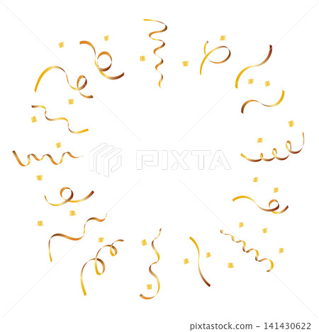 A gorgeous celebratory frame with thin gold ribbon and confetti. A gorgeous celebratory frame with thin gold ribbon and confetti. 141430622