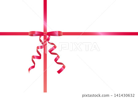 Shiny satin red ribbon material for wrapping. Shiny satin red ribbon material for wrapping. 141430632