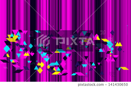 A cyberpunk-inspired abstract background with overlapping neon-colored geometric patterns and stripes. A cyberpunk-inspired abstract background with overlapping neon-colored geometric patterns and stripes. 141430650
