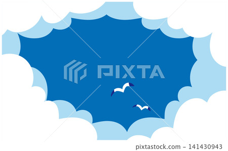 海鷗在天空中飛翔的背景畫面 141430943