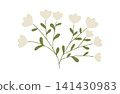 A small illustration of white flowers. 141430983