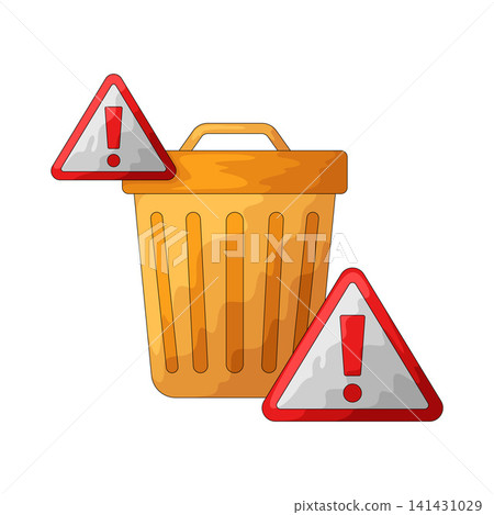 Illustration of Trash Warning Illustration of Trash Warning 141431029