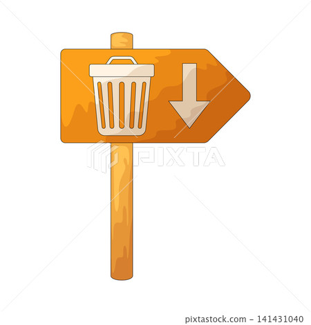 Illustration of Trash Area Sign Illustration of Trash Area Sign 141431040