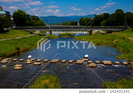 Kamogawa Delta: The confluence of the Kamogawa and Takasegawa rivers, a pilgrimage site for fans. Kamogawa Delta: The confluence of the Kamogawa and Takasegawa rivers, a pilgrimage site for fans. 141431141