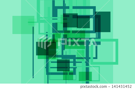 Abstract background design featuring overlapping mint green geometric squares. Abstract background design featuring overlapping mint green geometric squares. 141431452