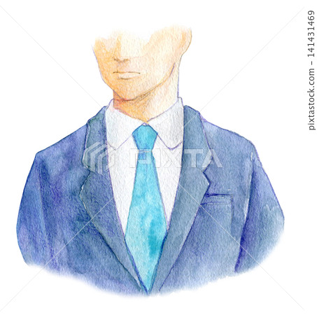 Watercolor illustration, hand-drawn illustration, portrait, businessman 141431469