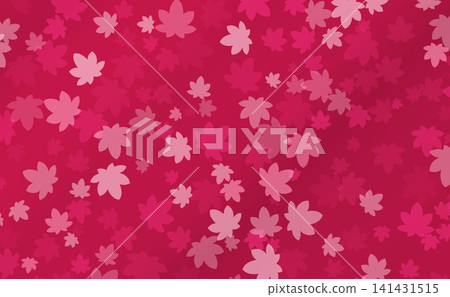 A vibrant pink botanical pattern background featuring a maple leaf motif. 141431515