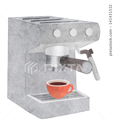 Espresso machine, hand-drawn watercolor illustration Espresso machine, hand-drawn watercolor illustration 141431532
