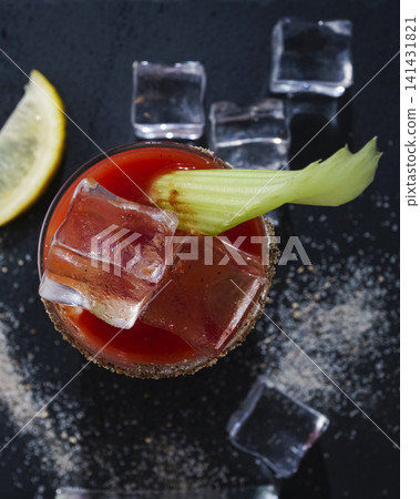 Classic Bloody Mary cocktail celery garnish Classic Bloody Mary cocktail celery garnish 141431821