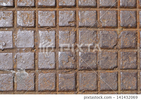 Rusty cast iron grid texture background Rusty cast iron grid texture background 141432069