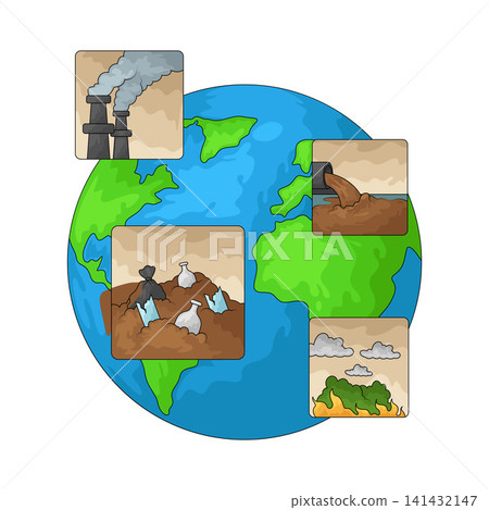 Illustration of pollution Illustration of pollution 141432147