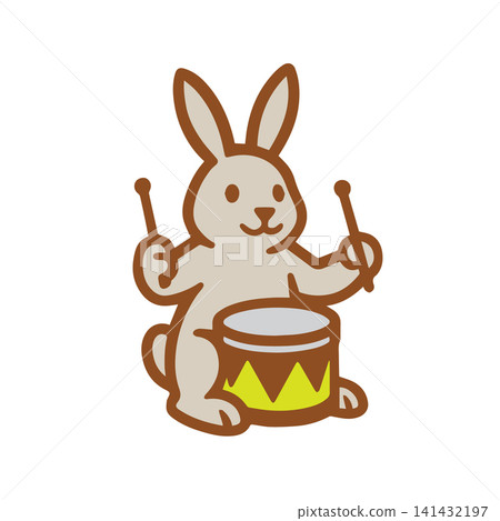 rabbit playing the drum rabbit playing the drum 141432197