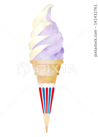 Watercolor-style vector soft serve ice cream purple mix Watercolor-style vector soft serve ice cream purple mix 141432761