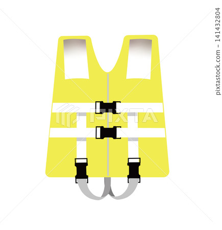 Illustration of a life jacket, yellow, for child safety, for boats and ships. Illustration of a life jacket, yellow, for child safety, for boats and ships. 141432804