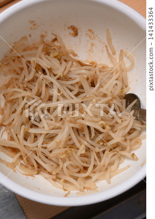 Freshly made bean sprout namul in a bowl Freshly made bean sprout namul in a bowl 141433364