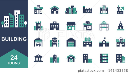 Building icon set: office buildings, houses, apartments, companies, libraries, hospitals, etc. Building icon set: office buildings, houses, apartments, companies, libraries, hospitals, etc. 141433558