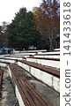 Old abandoned amphitheater wooden seating area 141433618