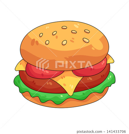 Illustration of hamburger Illustration of hamburger 141433706