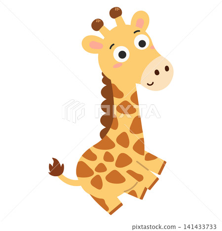 Cute Cartoon Giraffe Character Sitting Cute Cartoon Giraffe Character Sitting 141433733