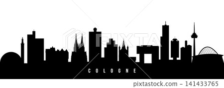 Vector silhouette illustration of Cologne urban skyline. Vector silhouette illustration of Cologne urban skyline. 141433765