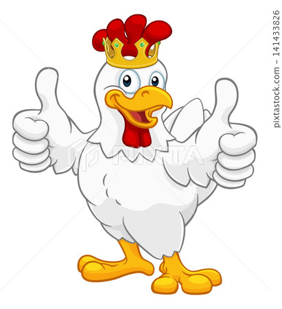 King Chicken Rooster Cockerel Bird Crown Cartoon King Chicken Rooster Cockerel Bird Crown Cartoon 141433826