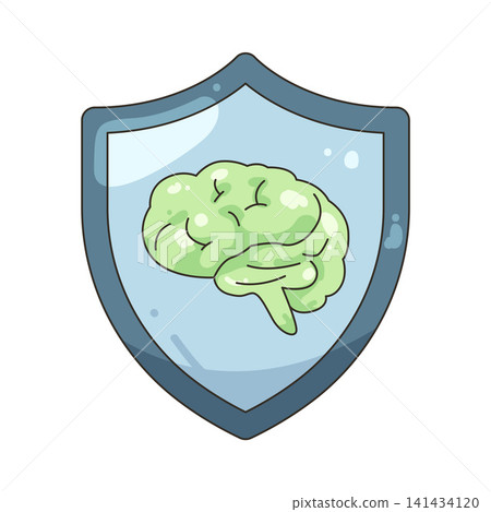 Illustration of mental shield Illustration of mental shield 141434120